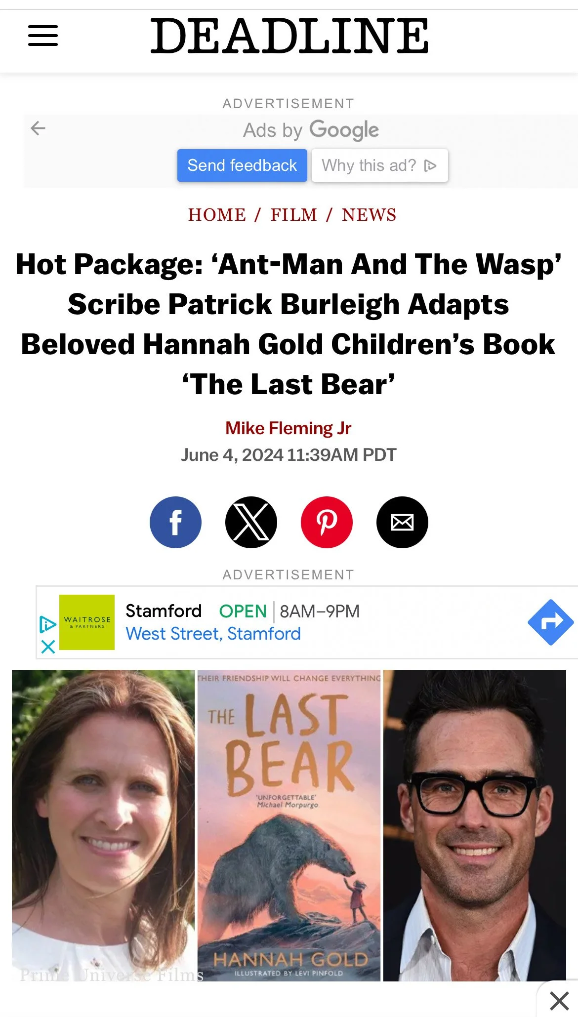 The Last Bear to be adapted into a film