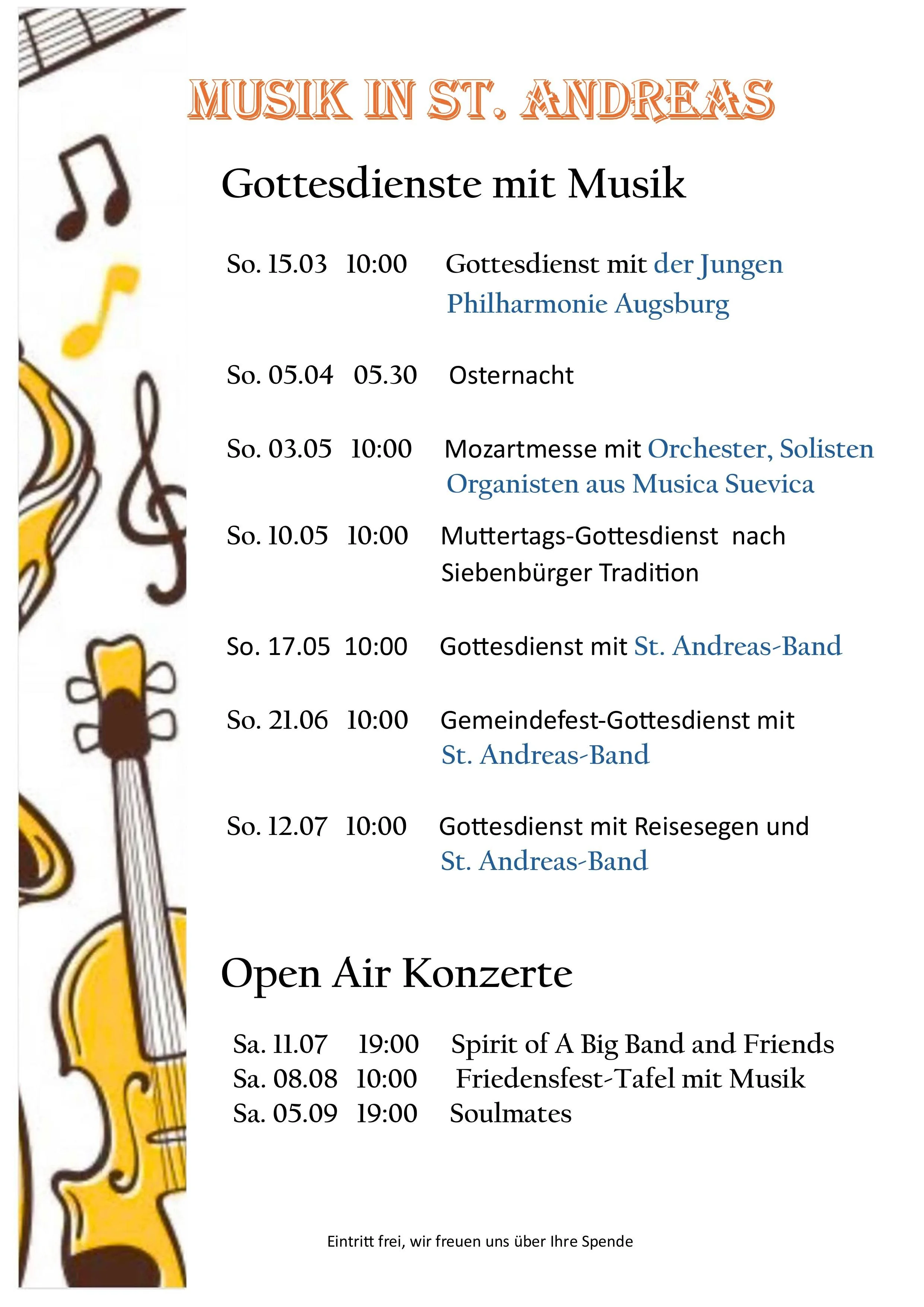Update: Musik in St. Andreas