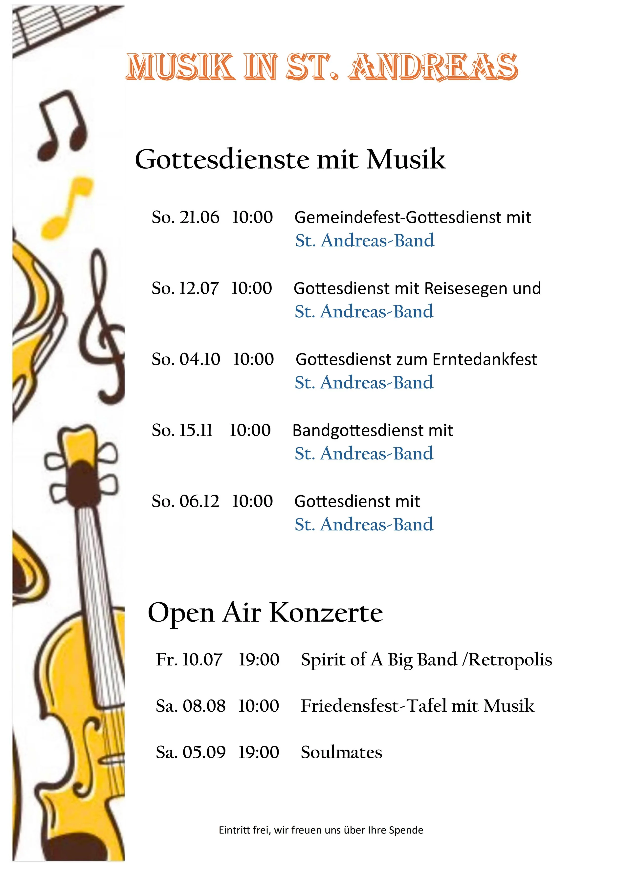 Update: Musik in St. Andreas