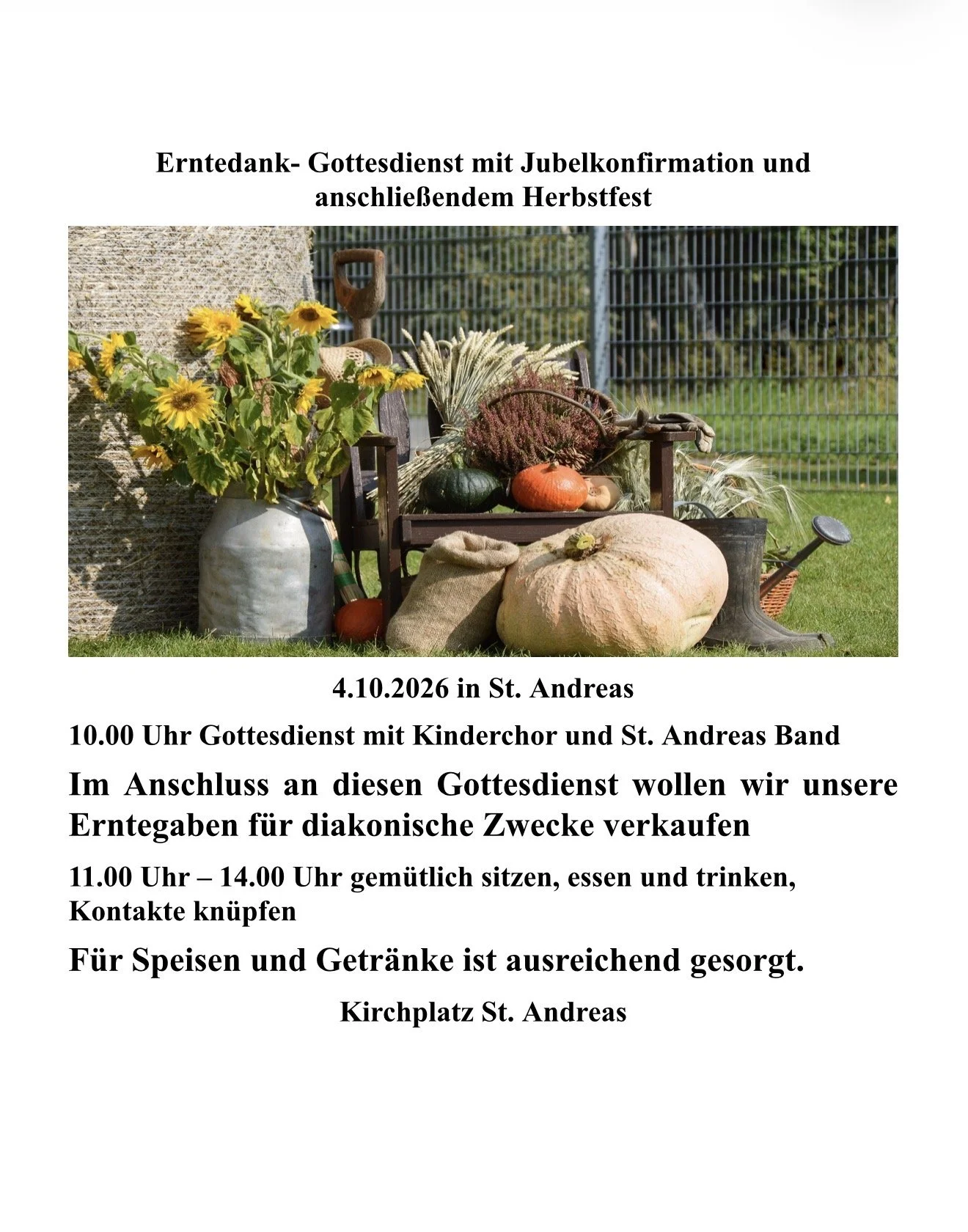 Herbstfest zum Erntedank 04.10.2026