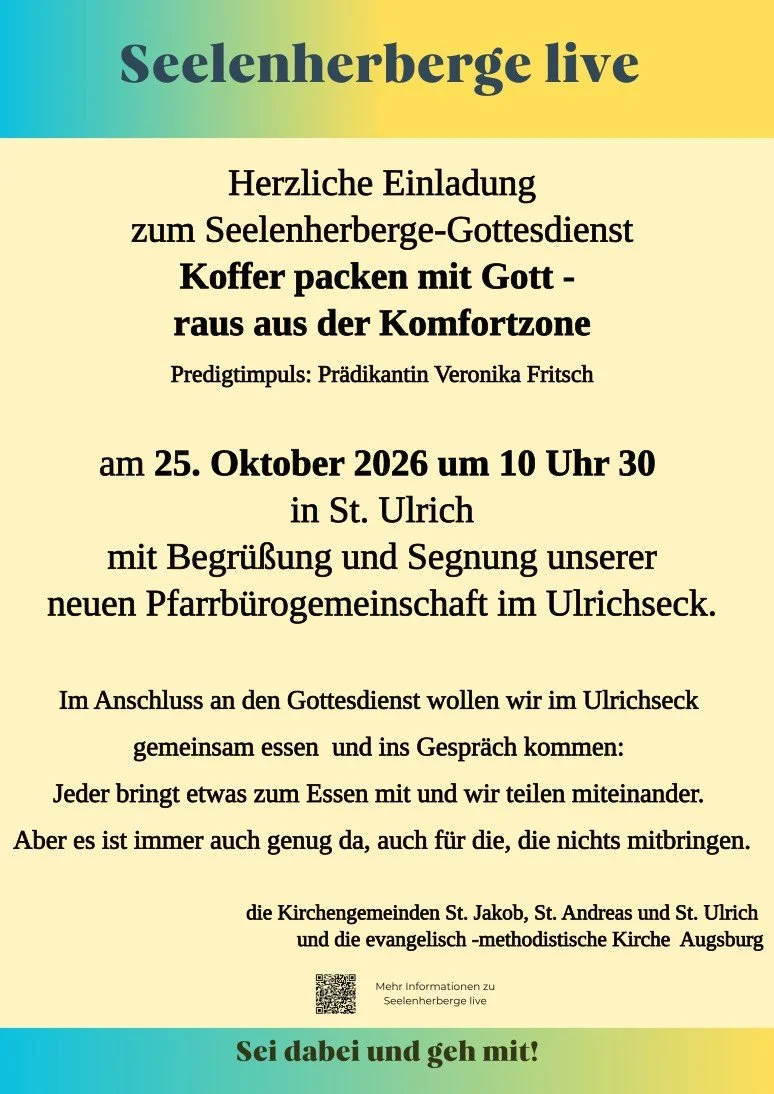Seelenherberge-Gottesdienst am 25. Oktober 2026 in ev. St. Ulrich