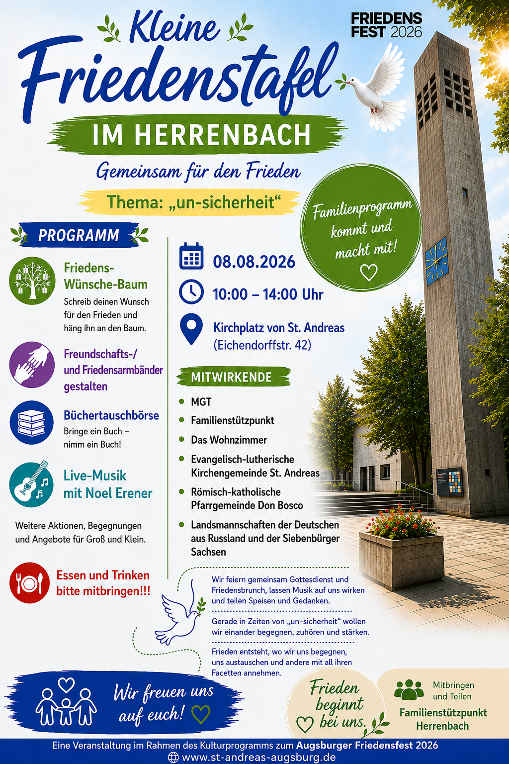 Kleine Friedenstafel im Herrenbach am 08.08.2026 
