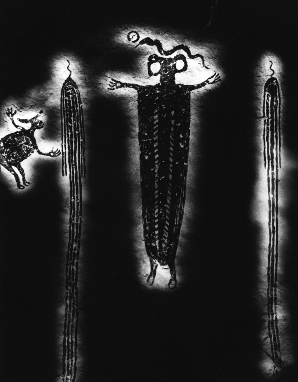 47 Ascending Shaman with snakes,Green River Jct. Utah,1990 .jpg