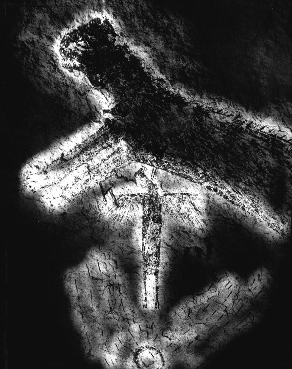 42 Bird Shaman and panther,Panther cave,Texas,1990.jpg