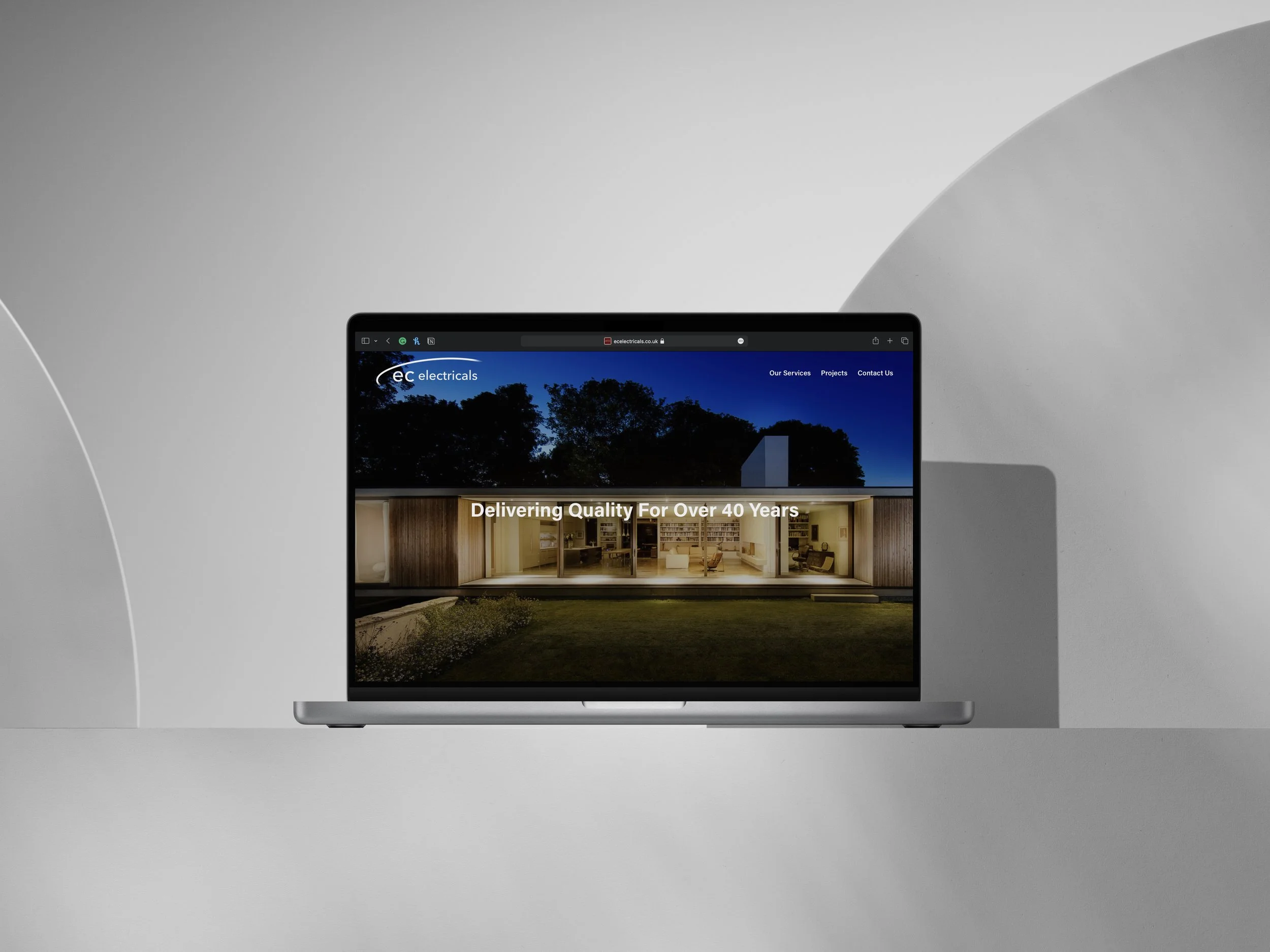 MacBook Pro with EC Electricals Website