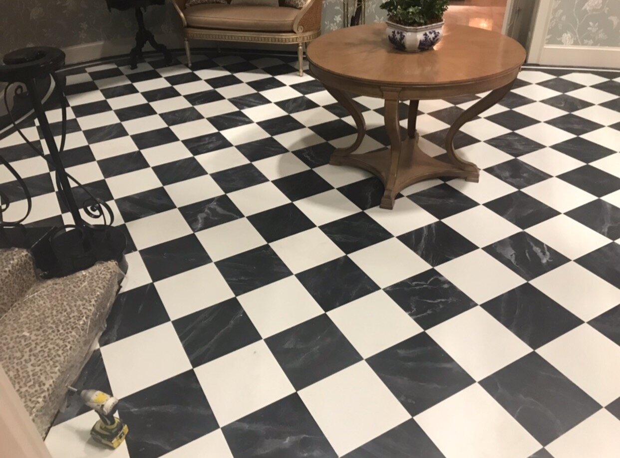 Hand painted floor of home in Teenage Bounty Hunters