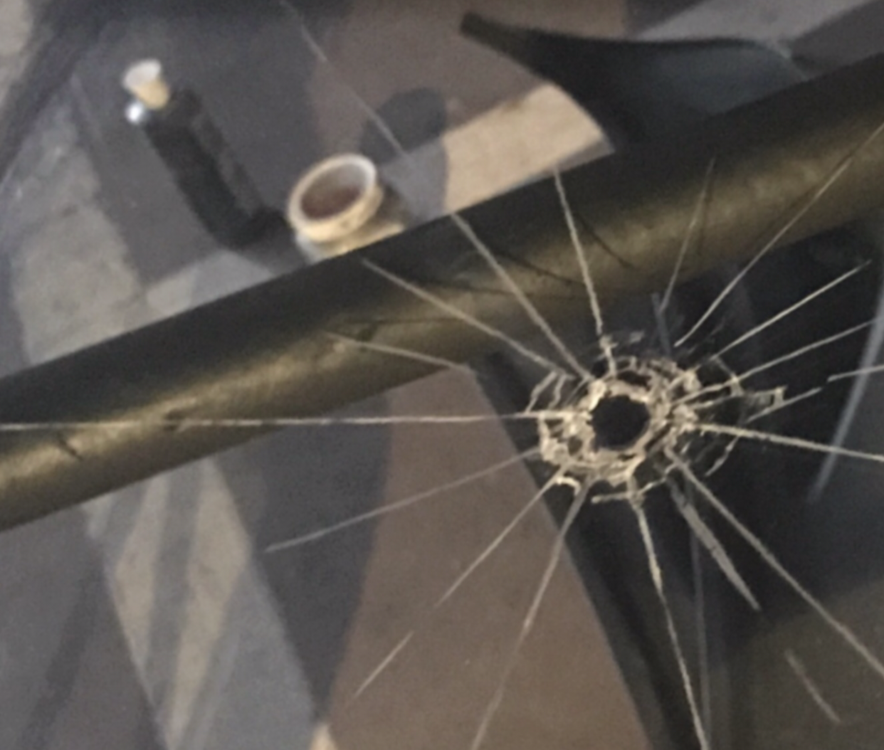 Painted bullet effect on plastic.