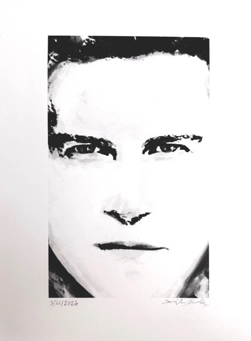 Portrait of Lead Actor, David Boreanaz, with ink wash and charcoal. 