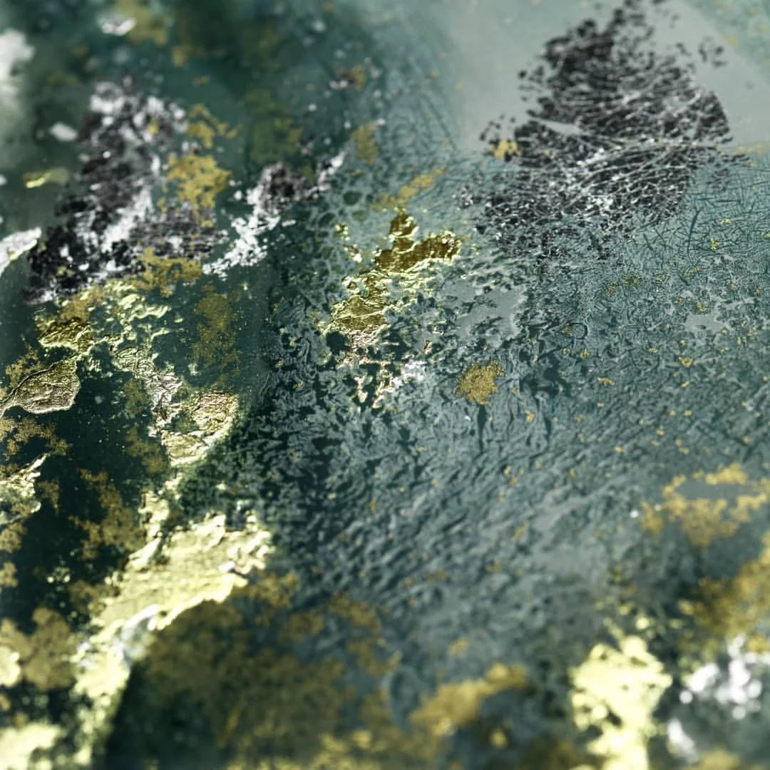 Bespoke Furniture Finishes - Verre Eglomise - Hand Painted Glass with Gold Leaf