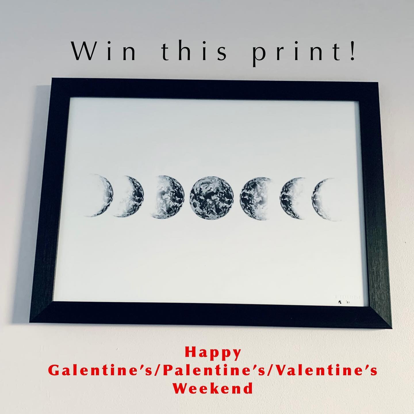 Giveaway time❣️ Win this limited edition Moon Phase Print.  Kicking off Galentine&rsquo;s/ Palestine&rsquo;s/ Valentine&rsquo;s Weekend! 

To enter: ▪️Follow Me @robynseabrightart ▪️Like this post▪️Tag your Pal, Gal or Valentine❤️ 

Entry Closes 1pm 