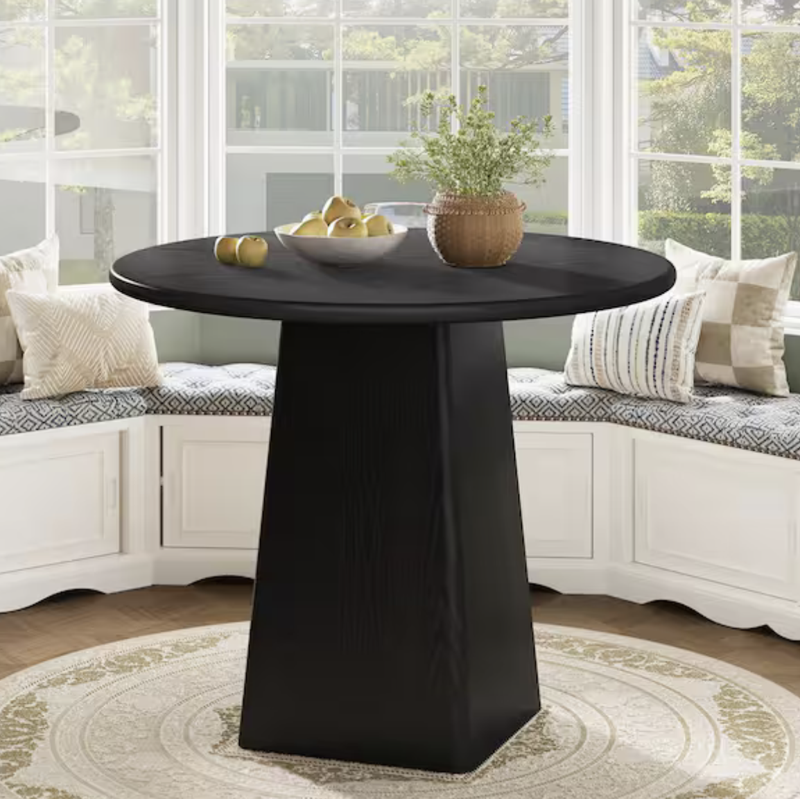 Roesler Black Engineered Wood Round Dining Table, x 1