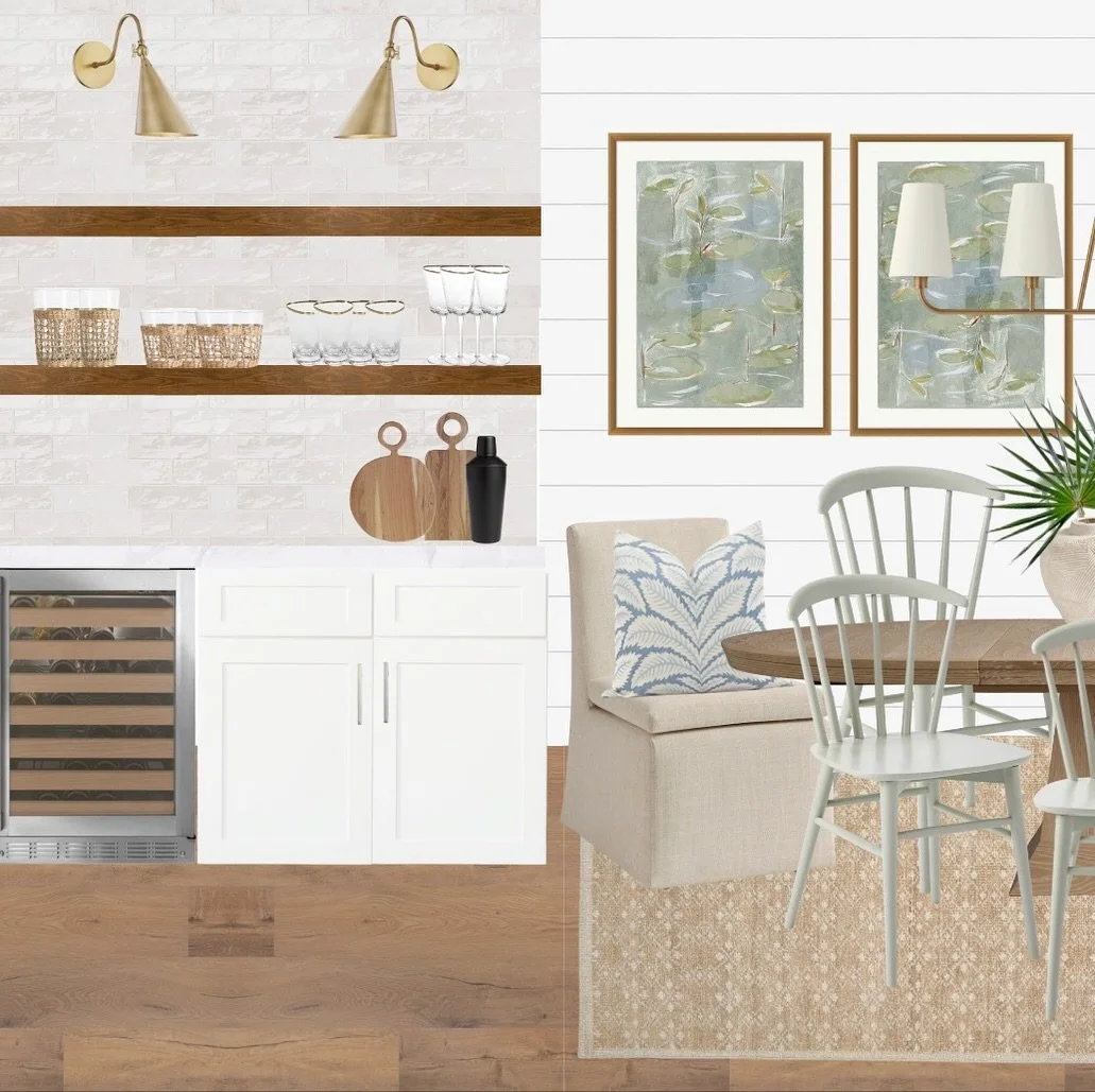 Client&rsquo;s dining room with bar build-out plans! 🥂