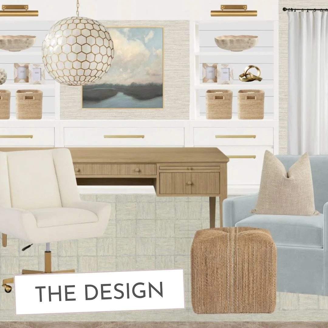 From design to reality! ✨ Our process works! Depending on the nature of your project, whether it be an entryway revamp or a full office overhaul like this space, our design process offers the personalized service, products, and custom details you nee