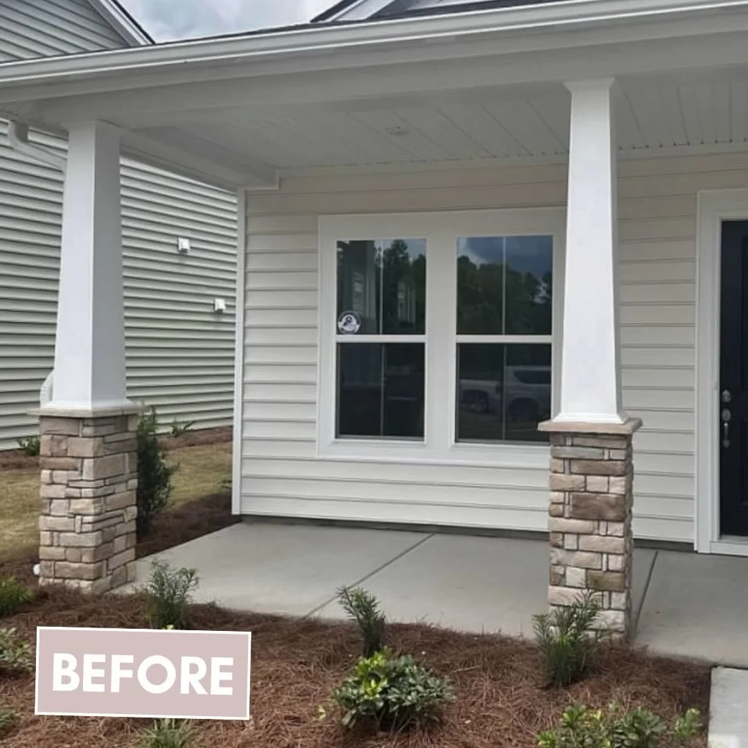 Before and after to kick off the week! ✨ Front porch complete for these clients and such a value add to the overall look and feel of the home. Spring living! 👏🏻