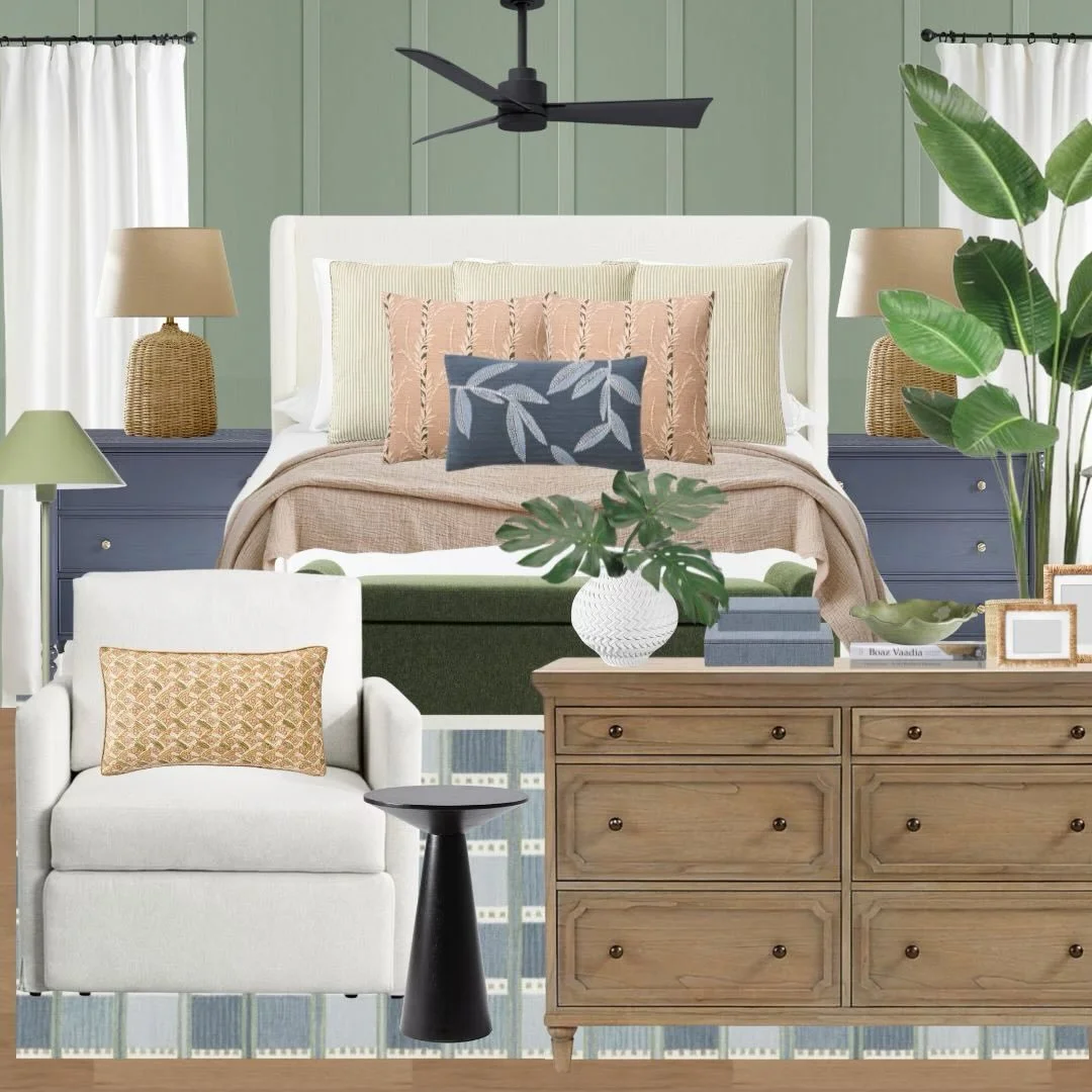 Color and character! 👌🏻 Design proposal time for our client&rsquo;s new home and their primary bedroom retreat - loving how this space is coming together, stay tuned for before and afters!