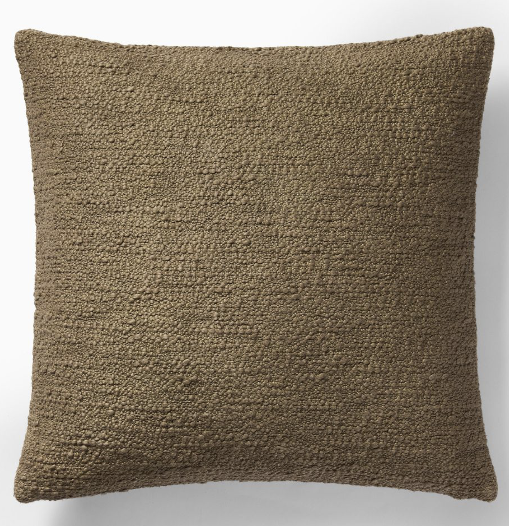 Slubby Boucle Pillow Cover, Caper