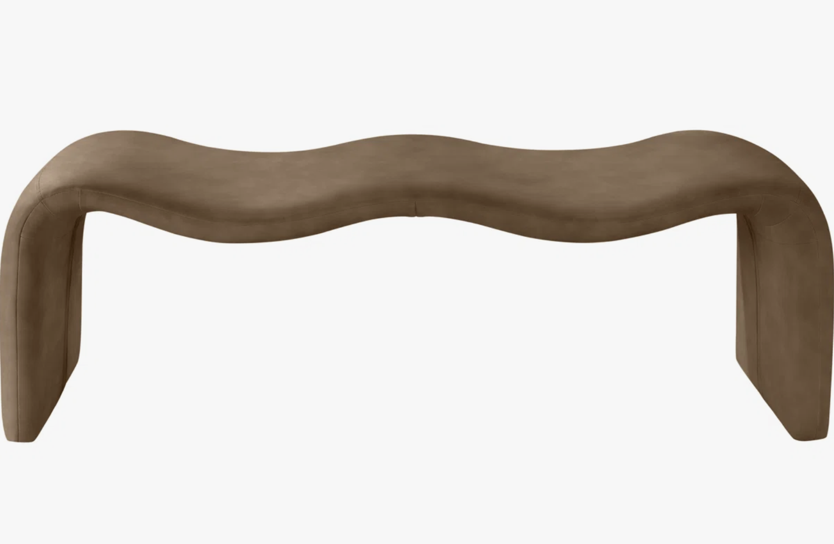 Monifa Vegan Leather Bench, Brown Vegan Leather