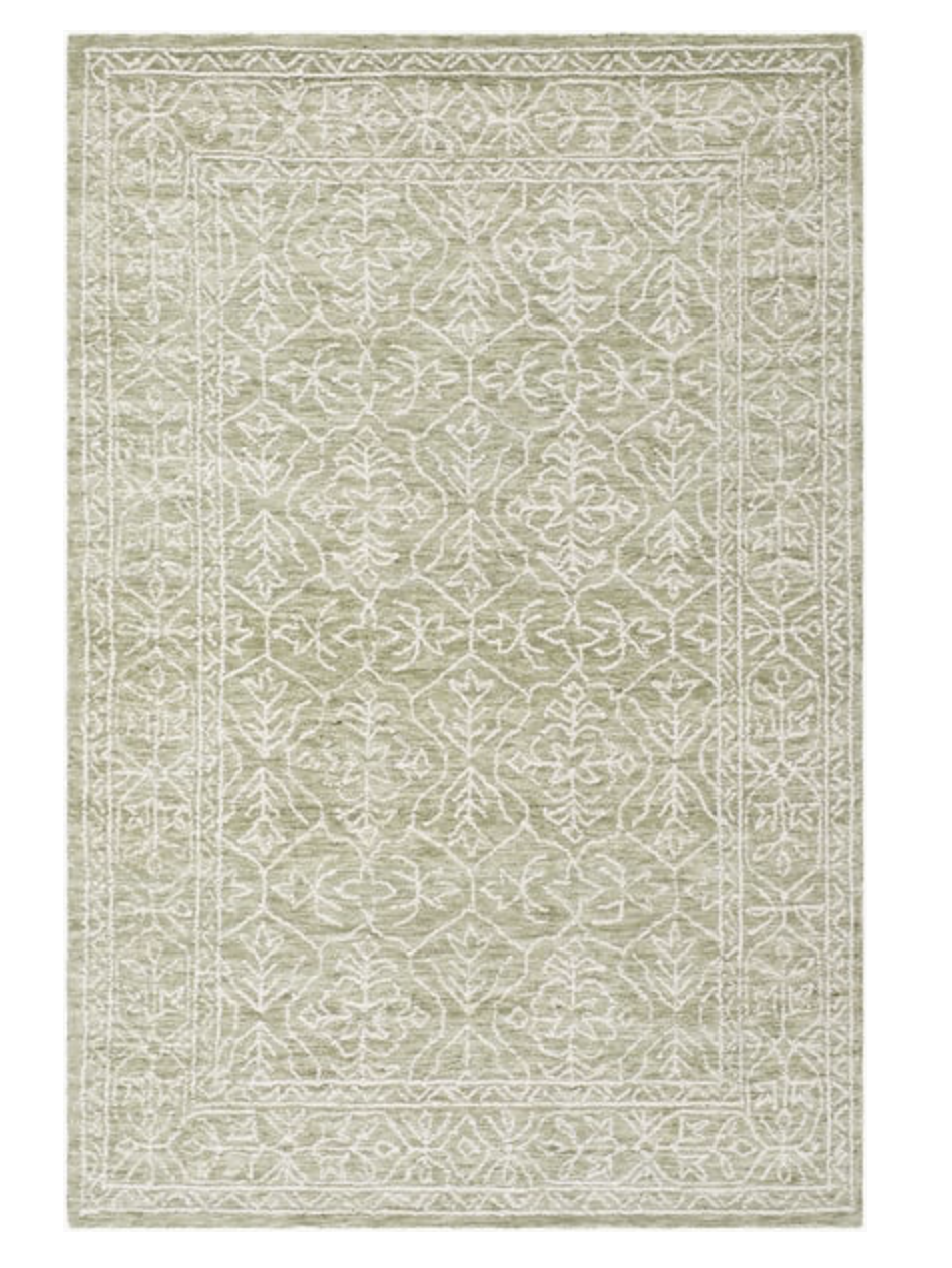 Sicily Wool Hand Tufted Area Rug, Sage/Ivory/Olive, 9' X 12'
