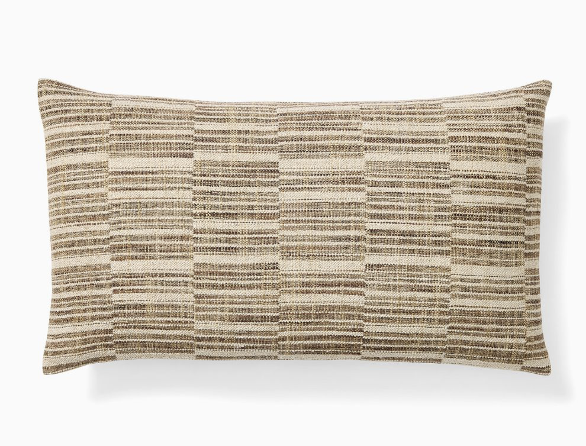 Woven Broken Stripe Lumbar Pillow Cover, Natural, Pillow Cover + Down Alternative Insert, x 1