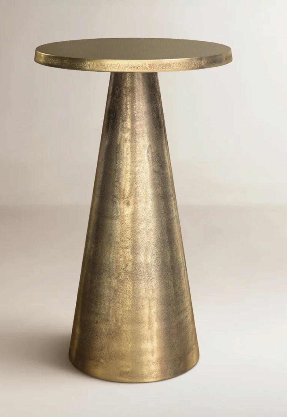Toriane Round Aluminum End Table, Antique Brass, x 1