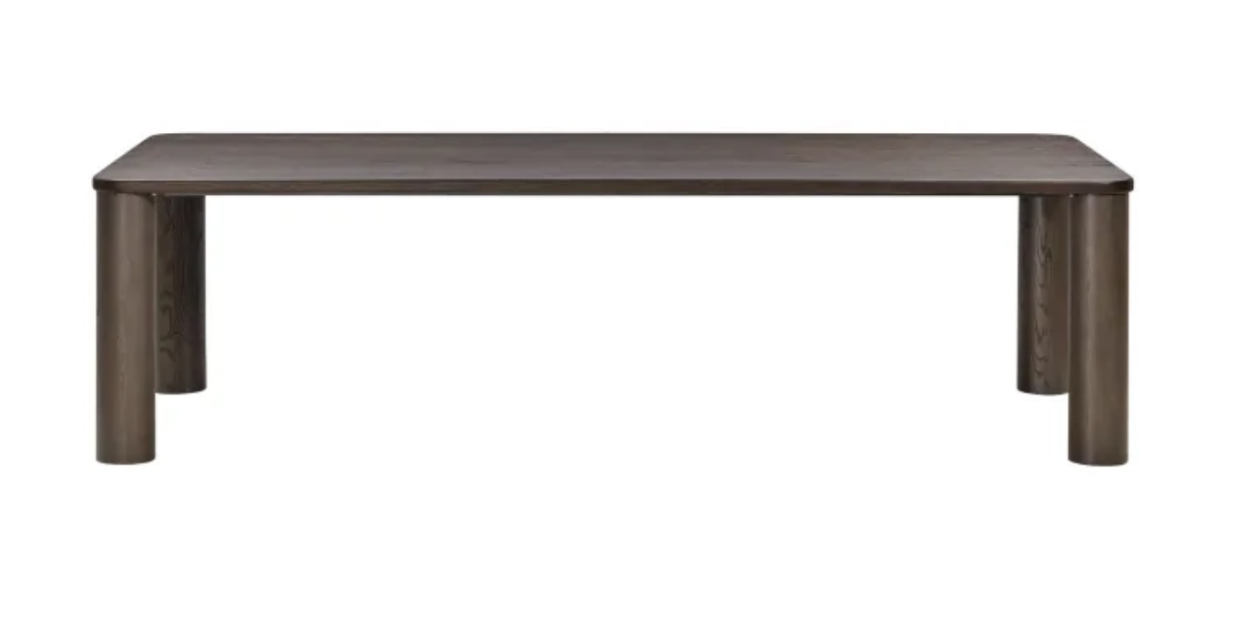 Akola Dark Brown 106" Rectangular Dining Table, x 2
