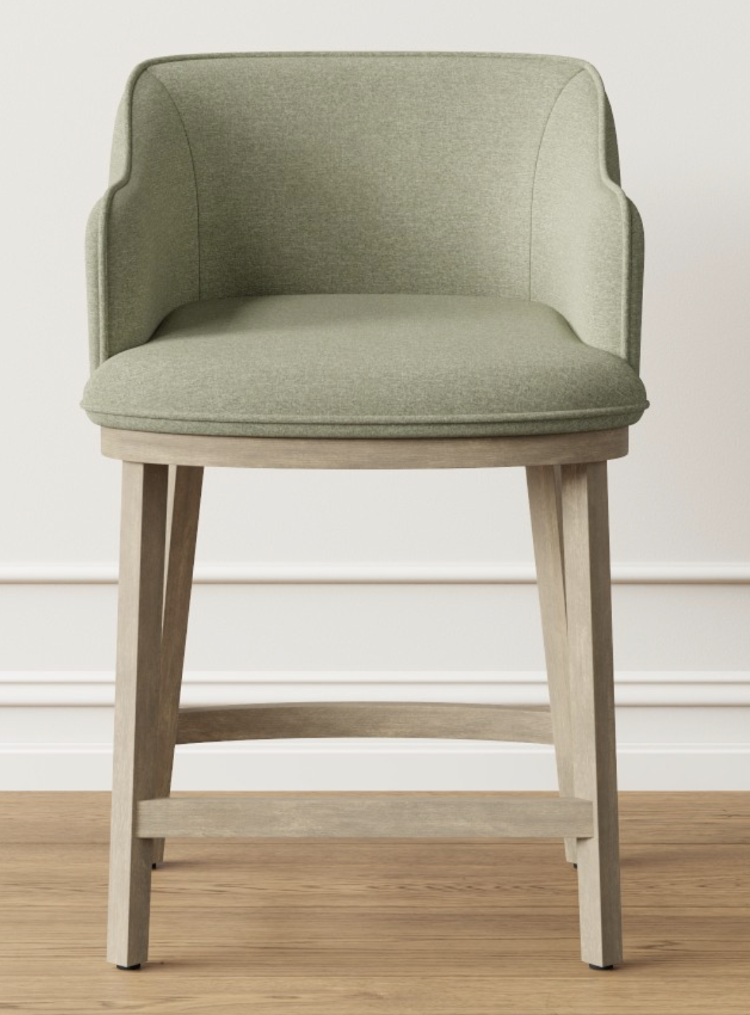 Harding Upholstered Counter Stool, Sage, Heritage Grey Leg, x 3