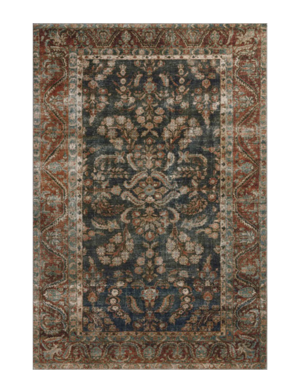 Jules JUL-10 Ocean/Spice Printed Area Rug, 