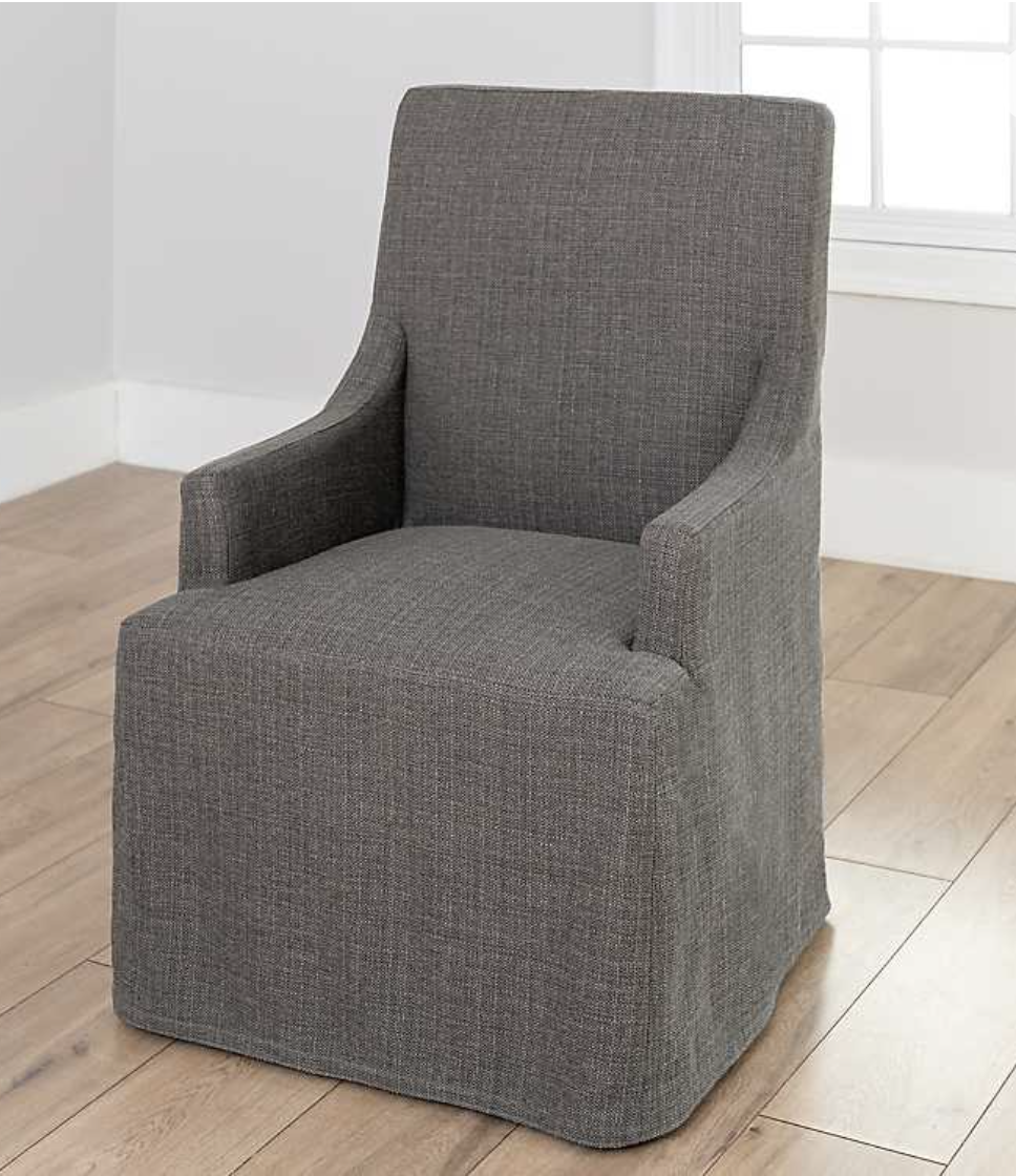 Slipcover Captain Dining Chair, x 2 - Gray