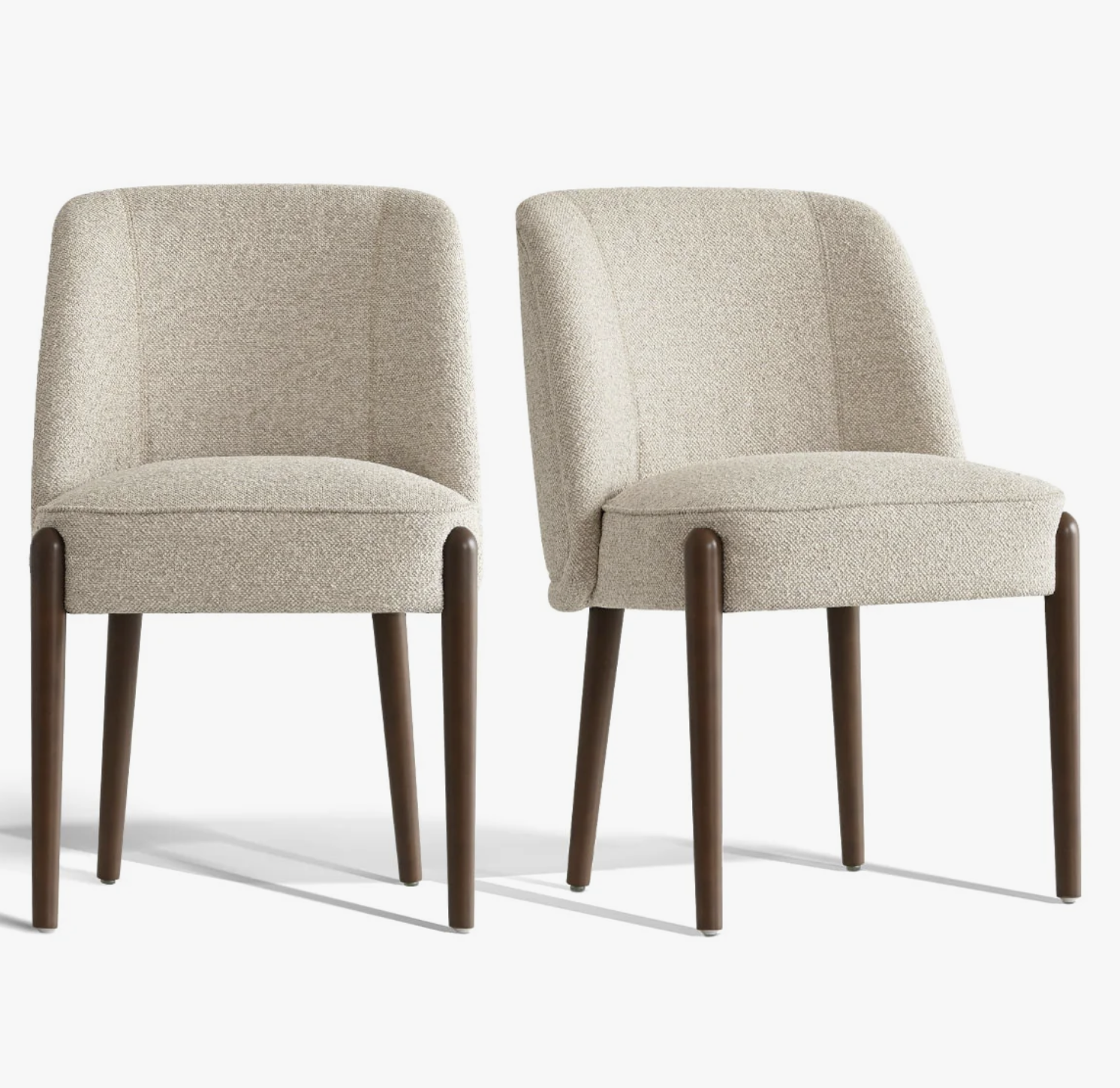 Upholstered Side Dining Chairs With Solid Wood Legs (Set of 2), Beige, x 12