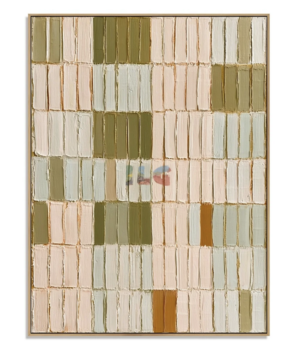 Olive Ivory Rhythm – Neutral Textured Abstract Wall Art, 