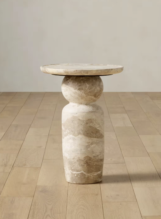 Kylo Accent Table, Beige Marble