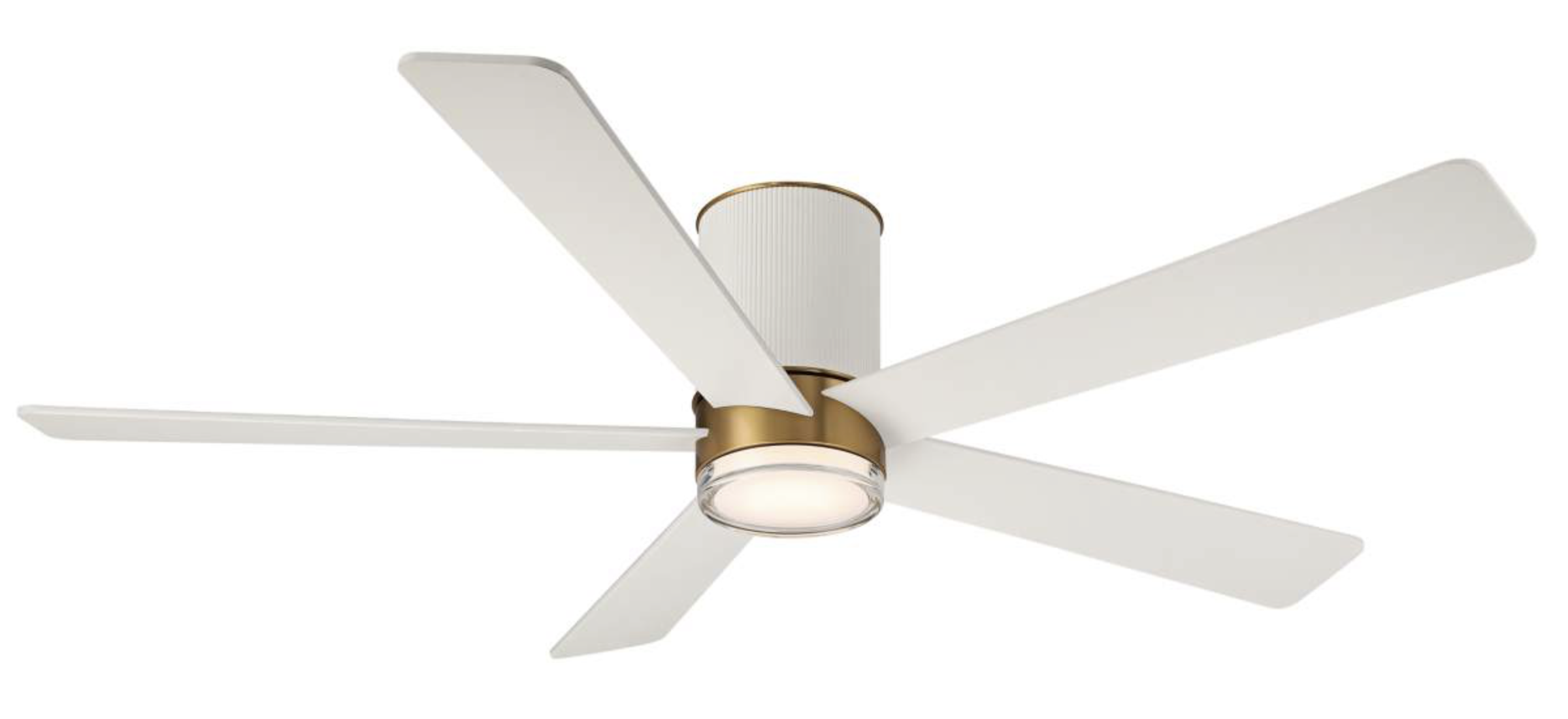 56" Casa Vieja Vex Matte White LED Hugger Ceiling Fan, White