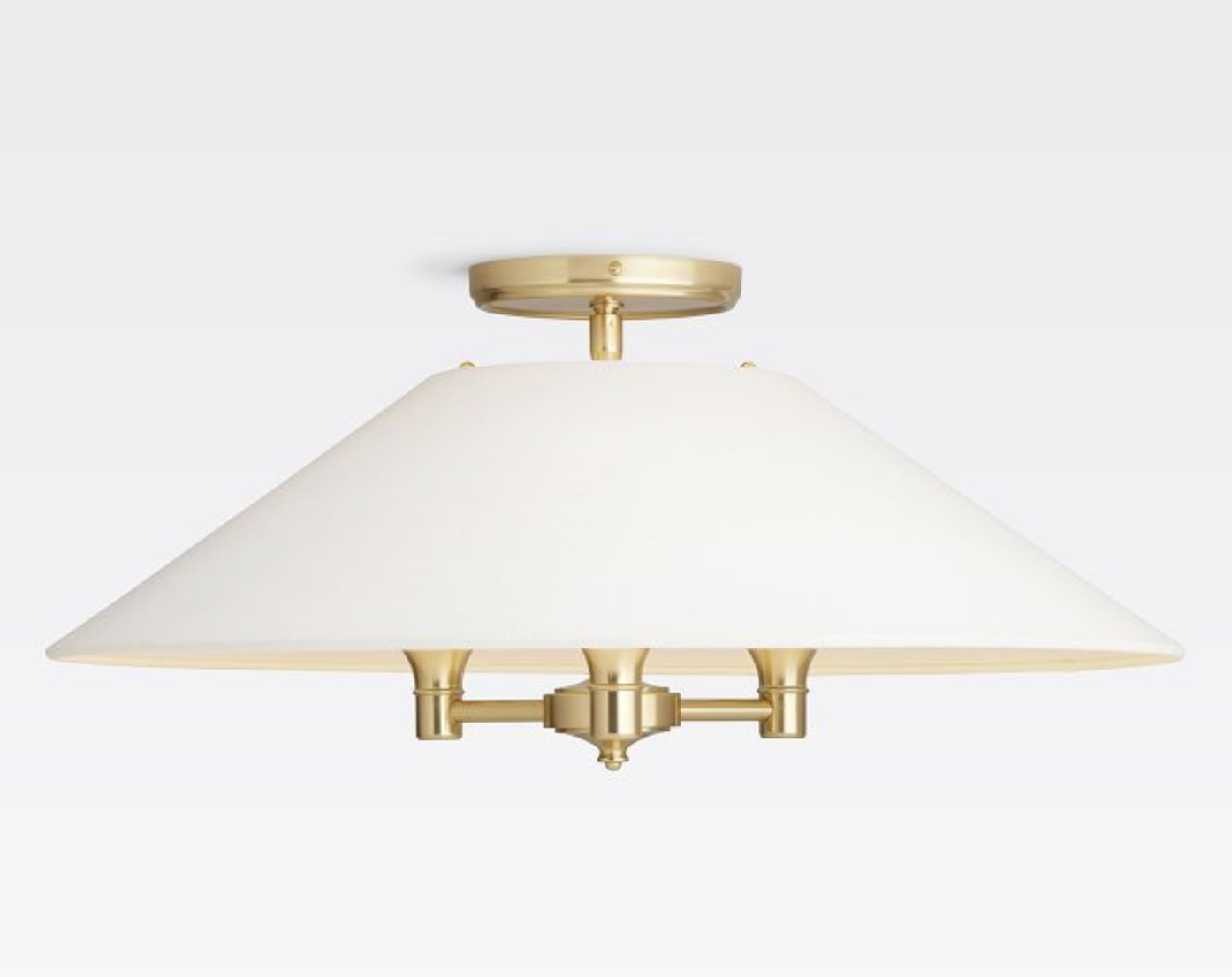 Durand Semi-Flush Mount, Aged Brass, 24", Sloped