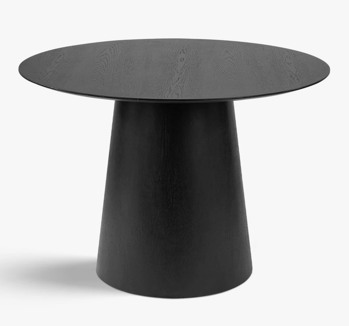Lanieya 42" Solid Oak Round Pedestal Dining Table, Black, x 6