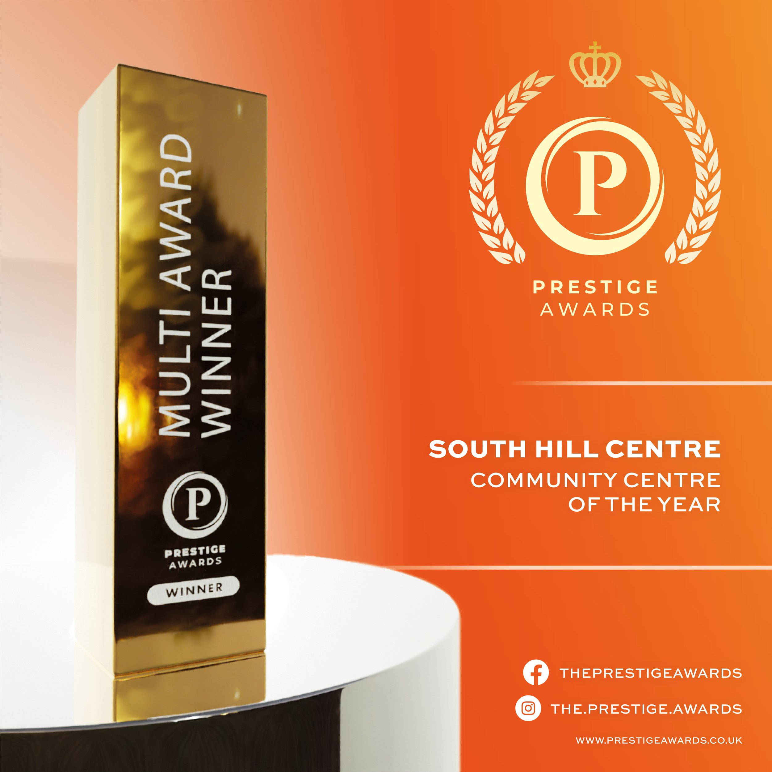 ‘We Won Again!                                               Prestige Awards Community Centre of the Year 2026/2027’