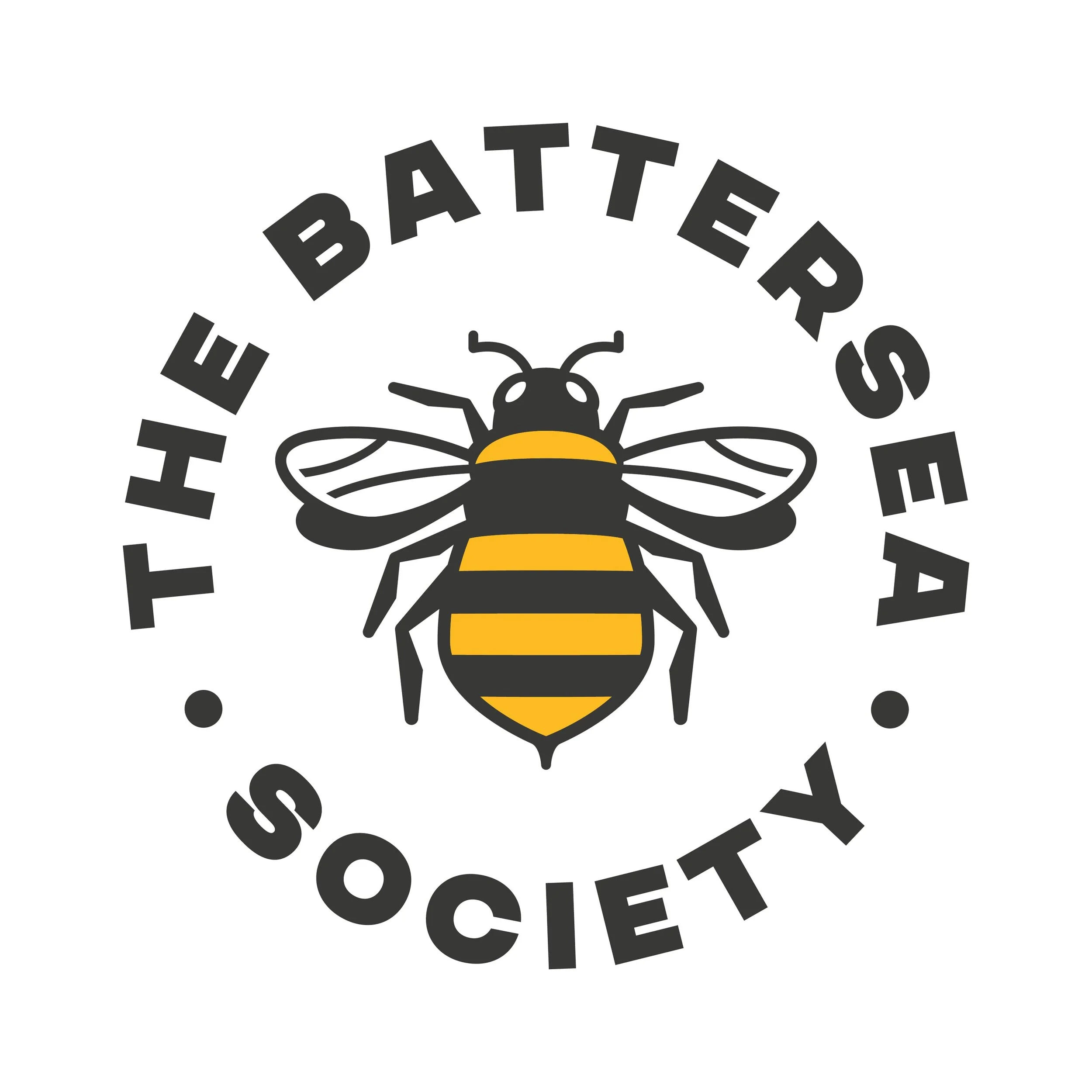 Logo with a bee illustration and the text 'The Battersea Society' in a circular arrangement.