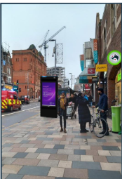 Pavement south of Moss Bros, 14-16 St. John’s Hill, 2025/0853 and 0863