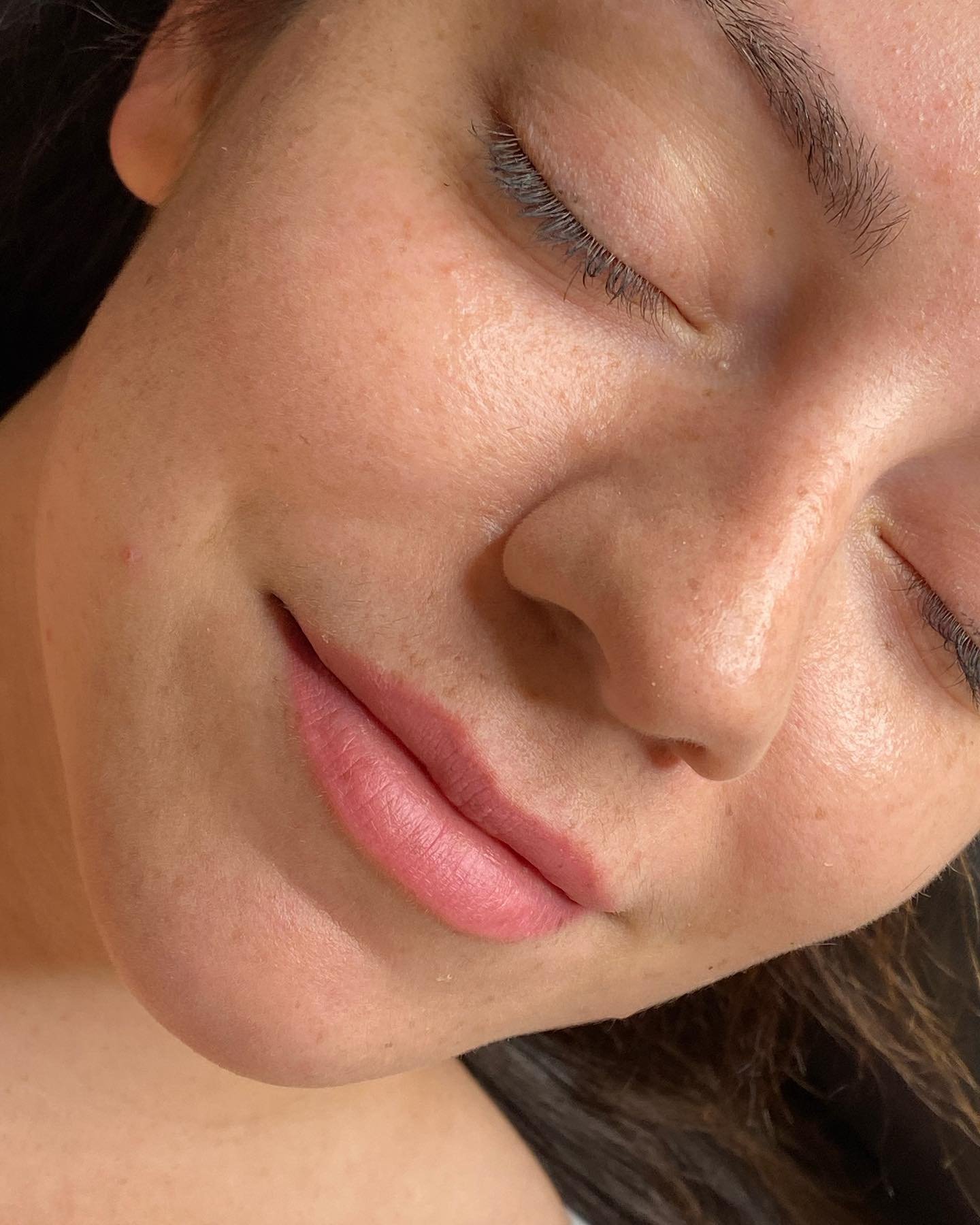 She woke up like this! Check out this beautiful lip blushing. There&rsquo;s no need for daily lip products, yet if she ever decides to embrace another lip shade for the day this lip blushing can be dialed up or down. I have a few spots remaining for 
