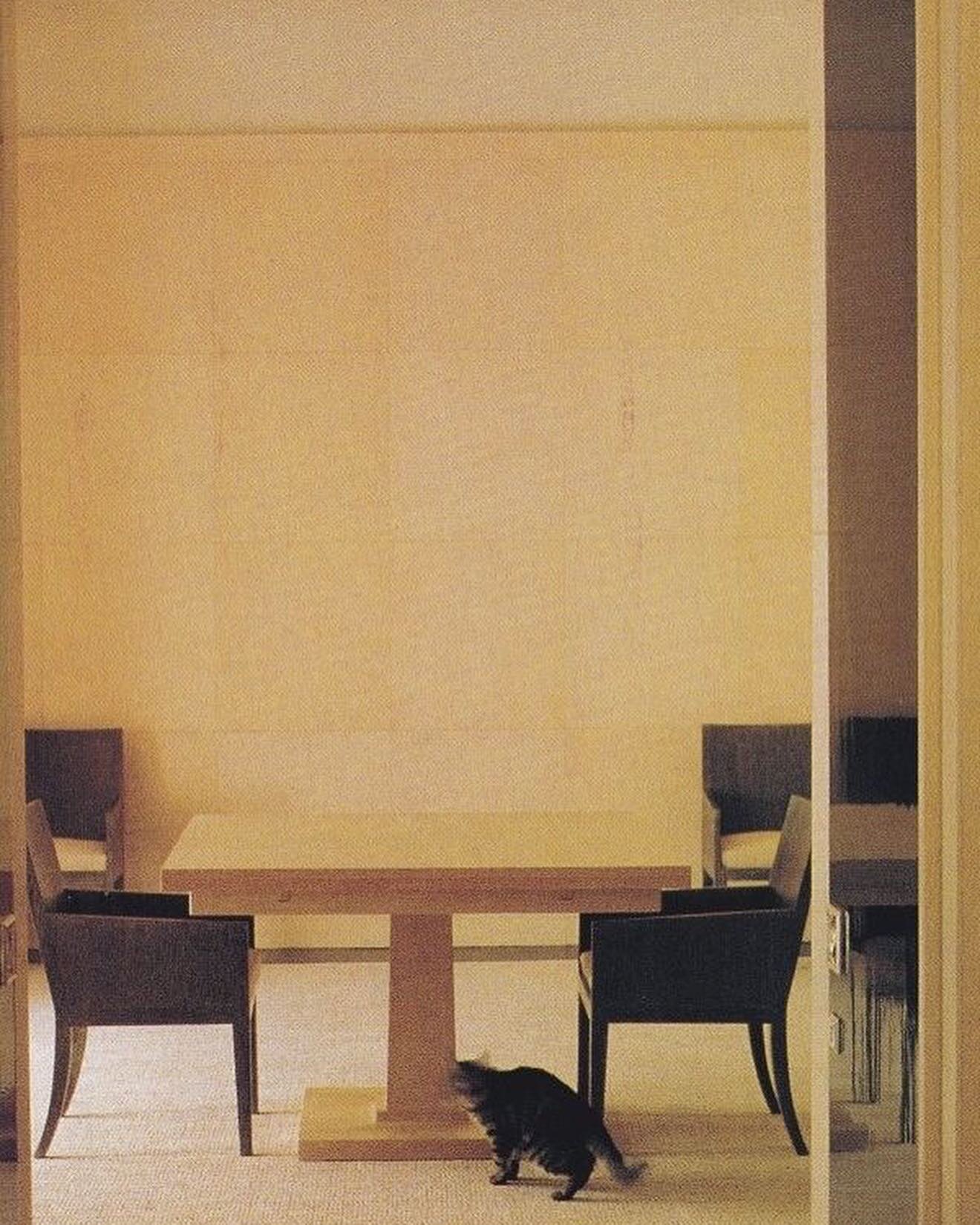 One of the most iconic interiors of all time, Peter Marino’s Jean Michel Frank-inspired apartment for Giorgio Armani in Milan. Armani asked for his designer to be inspired by Paris in the ‘30s, Marino ran with that reference and followed