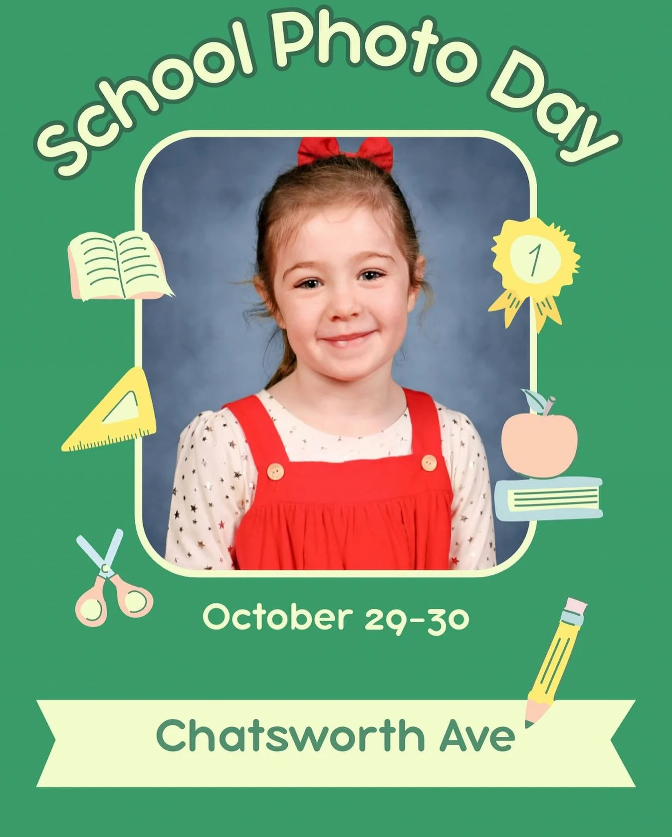📸 Smile for the Camera!
It’s that time of year — School Photo Days are coming up! 🗓️ Wednesday, October 29 & Thursday, October 30
No need to bring anything — just your best smile! 😄
A few weeks after photo day, a flyer wil