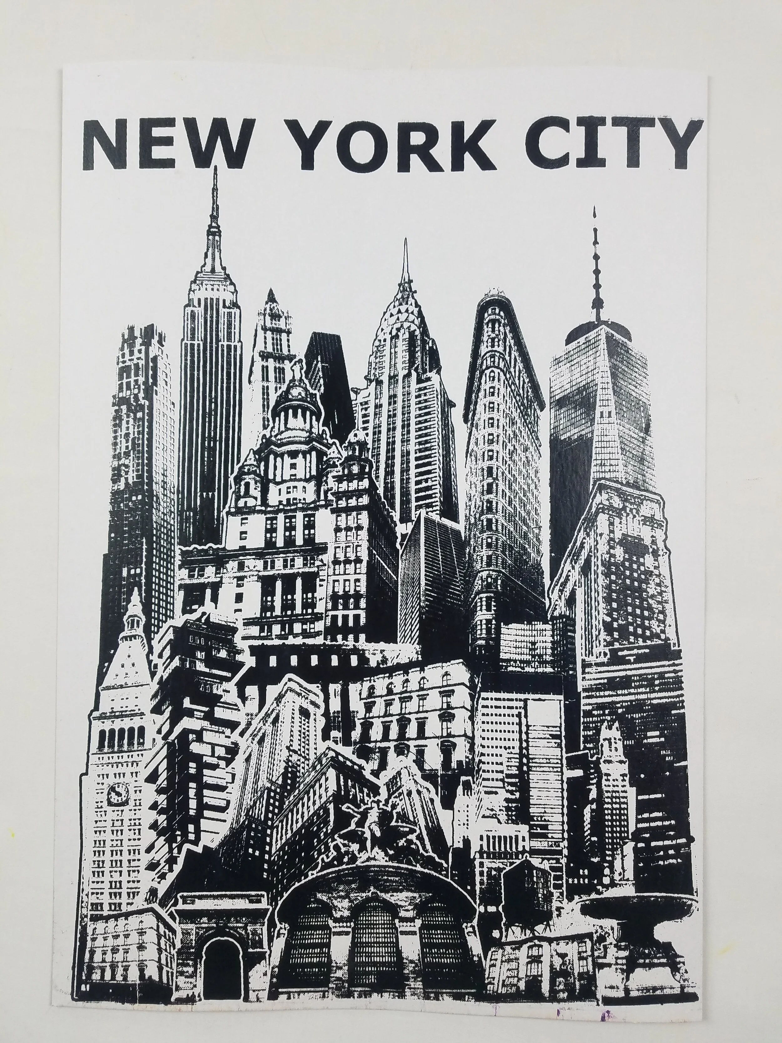 New York City Screen Print Poster 13 X 