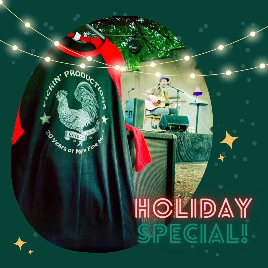 Special Holiday Offer from Pickin' Productions!

Purchase tickets to all 5 of our upcoming Pickin &rsquo;n Paradise concerts at Paradise Theatre of Paonia and receive free Pickin&rsquo; Productions anniversary T-shirts! 

Buy 2 tickets to each of the