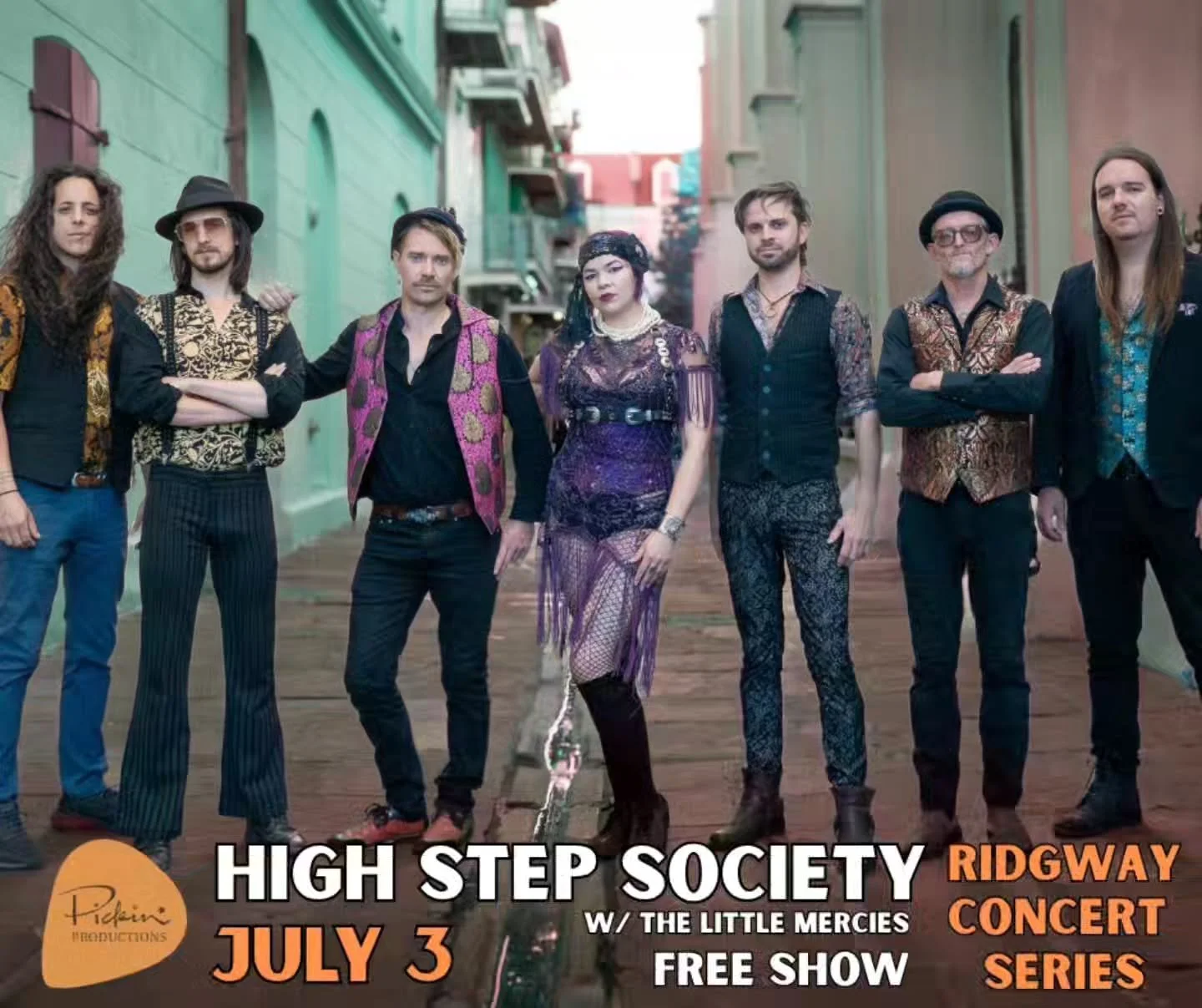 🎉The first RIDGWAY CONCERT SERIES starts tonight with HIGH STEP SOCIETY and The Little Mercies opening the show.

💃Show starts at 6pm! There might be a light rain shower but should be all clear before show time! 

&quot;High Step Society is a high-