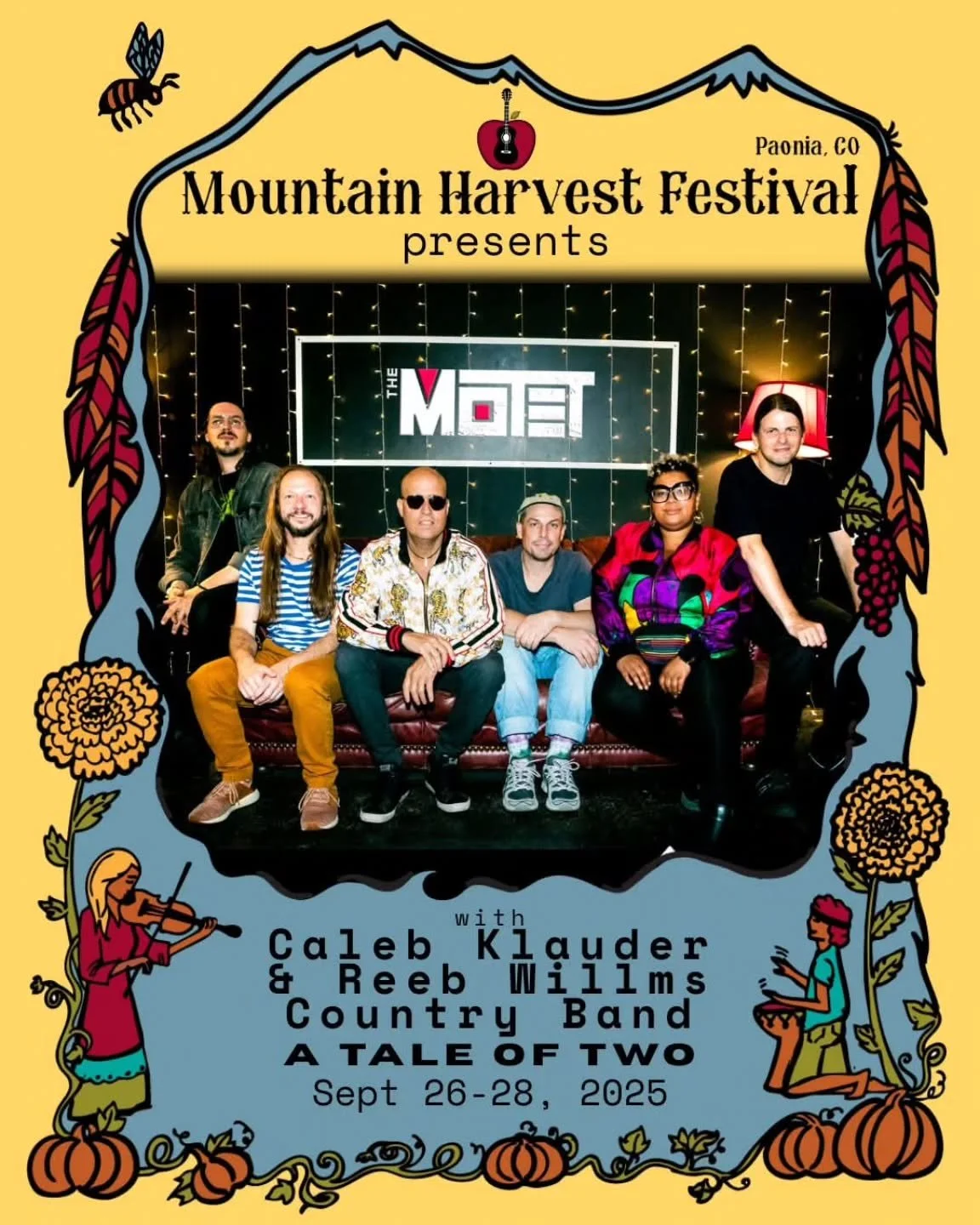 We are beyond thrilled to have THE MOTET as our headliner for Mountain Harvest Festival 2025!

This Colorado-grown, multi-genre group is always a crowd pleaser with their funk, soul and disco-infused sound. 💃🎷

The Motet has impressively headlined 