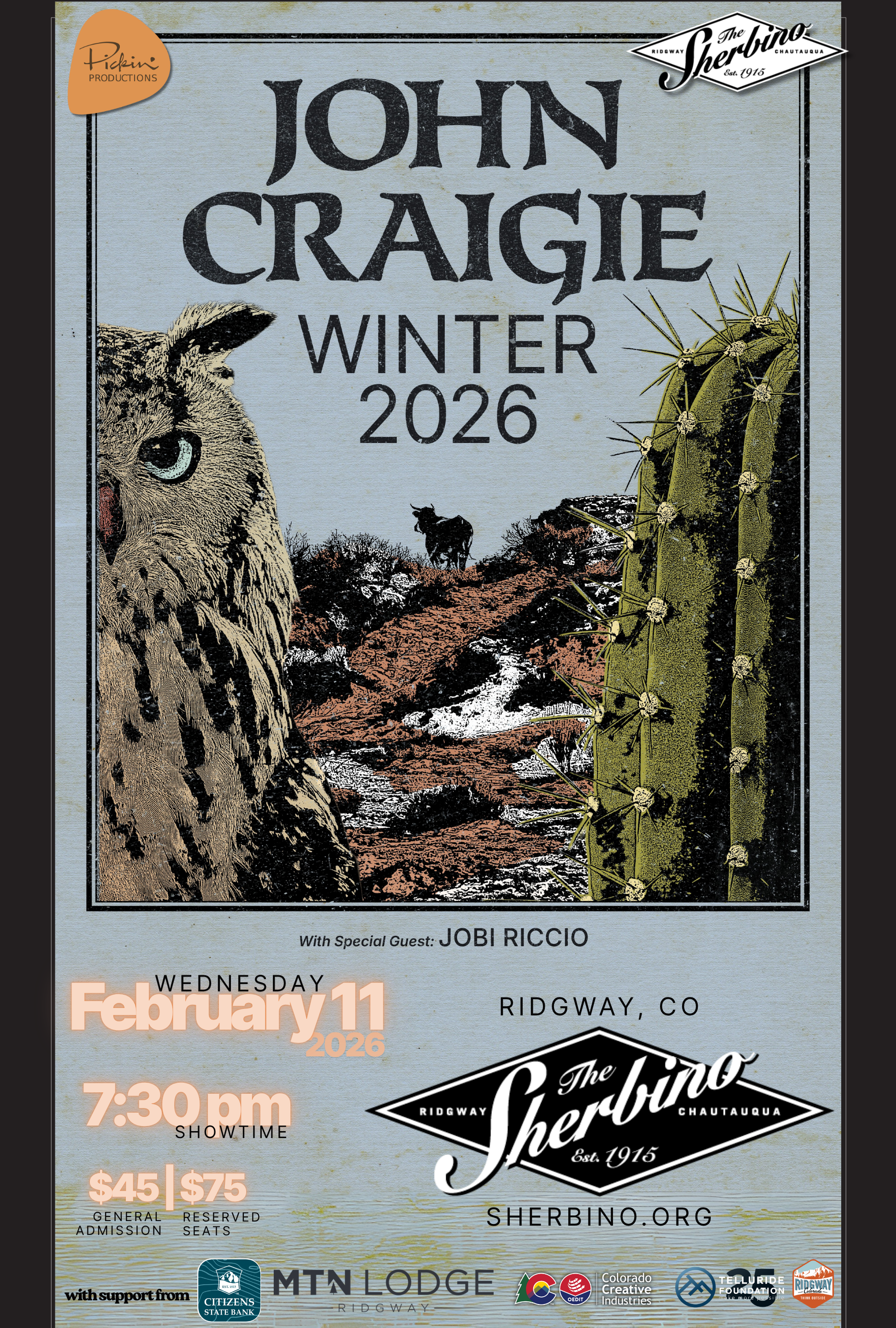 John Craigie & special guest Jobi Riccio at The Sherbino