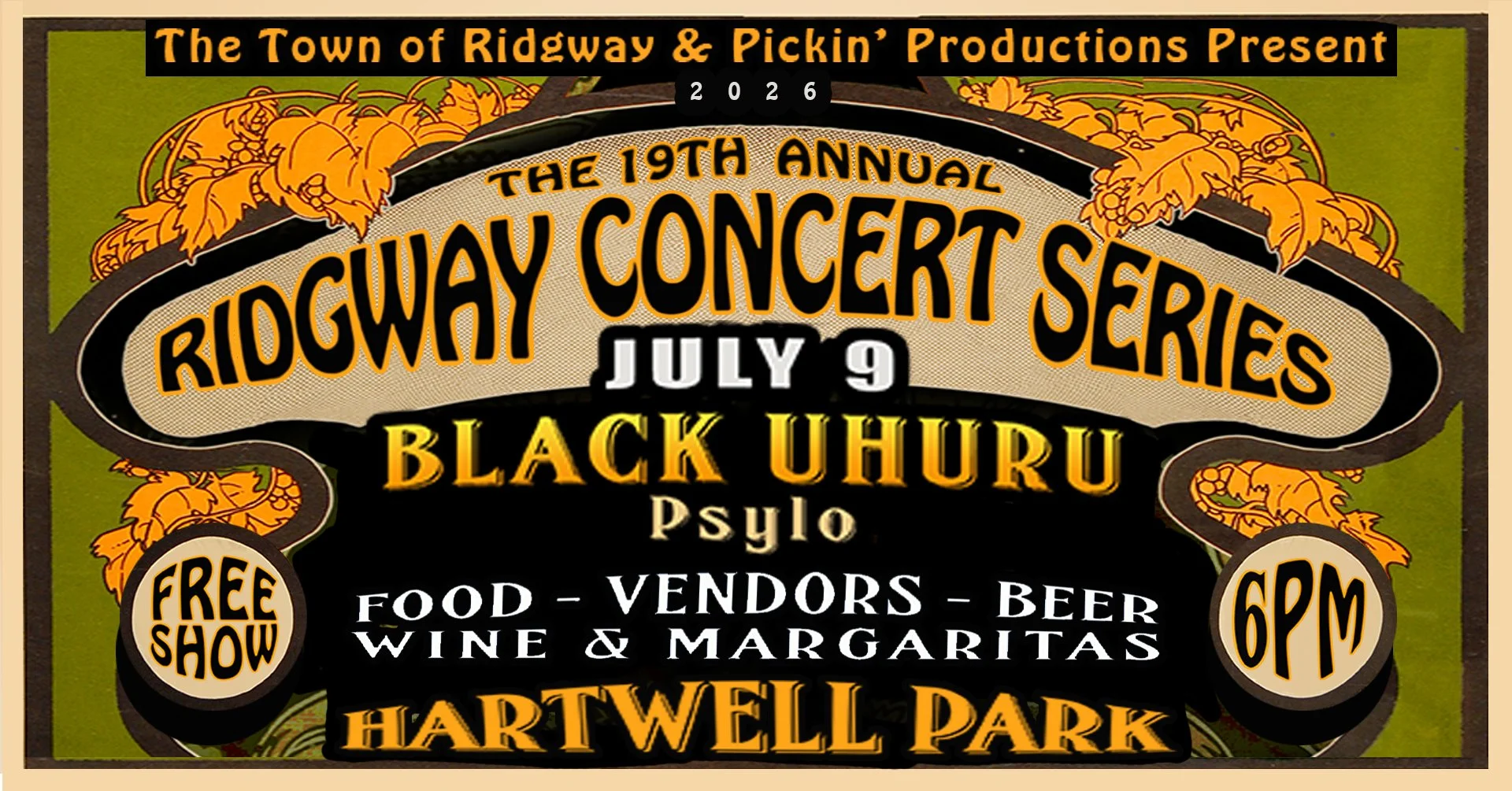 Black Uhuru &amp; Psylo (Ridgway Concert Series)