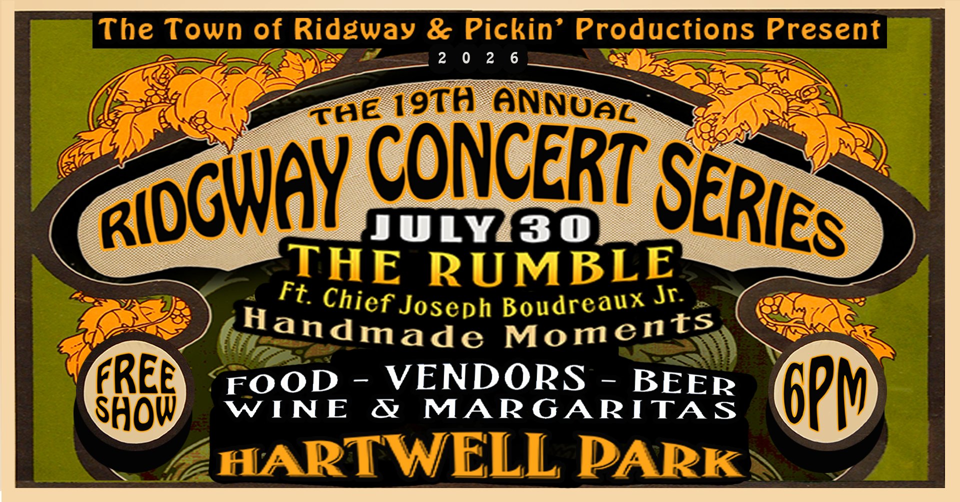 The Rumble &amp; Handmade Moments (Ridgway Concert Series)