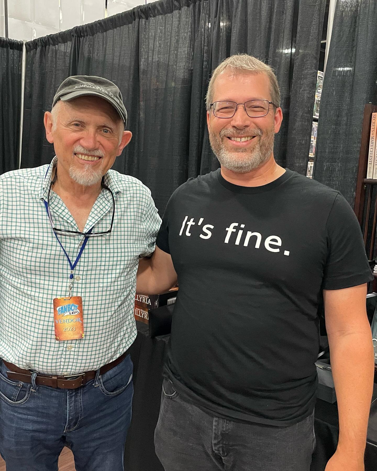 Great day meeting Armin Shimerman @jumpmasterpress and picking up his book, Betrayal of Angels! Bonus, I shared our &ldquo;horrible&rdquo;games with him &amp; he was kind enough to sign a card. Thank you for making my day! Let us know what you think 