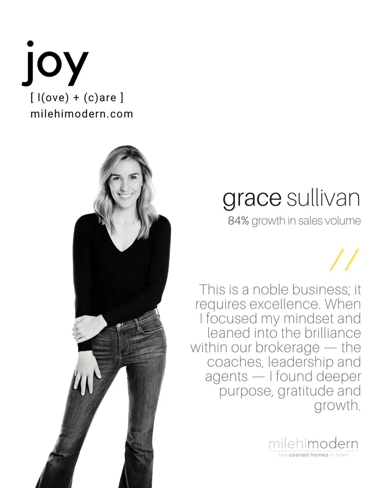 @gracebrownsullivan you are amazing!  Congratulations on your incredible 84% growth this year - so excited to see what you do next. ✨✨

#milehimodern #thecoolestbrokersintown #thecoolesthomesintown #growth