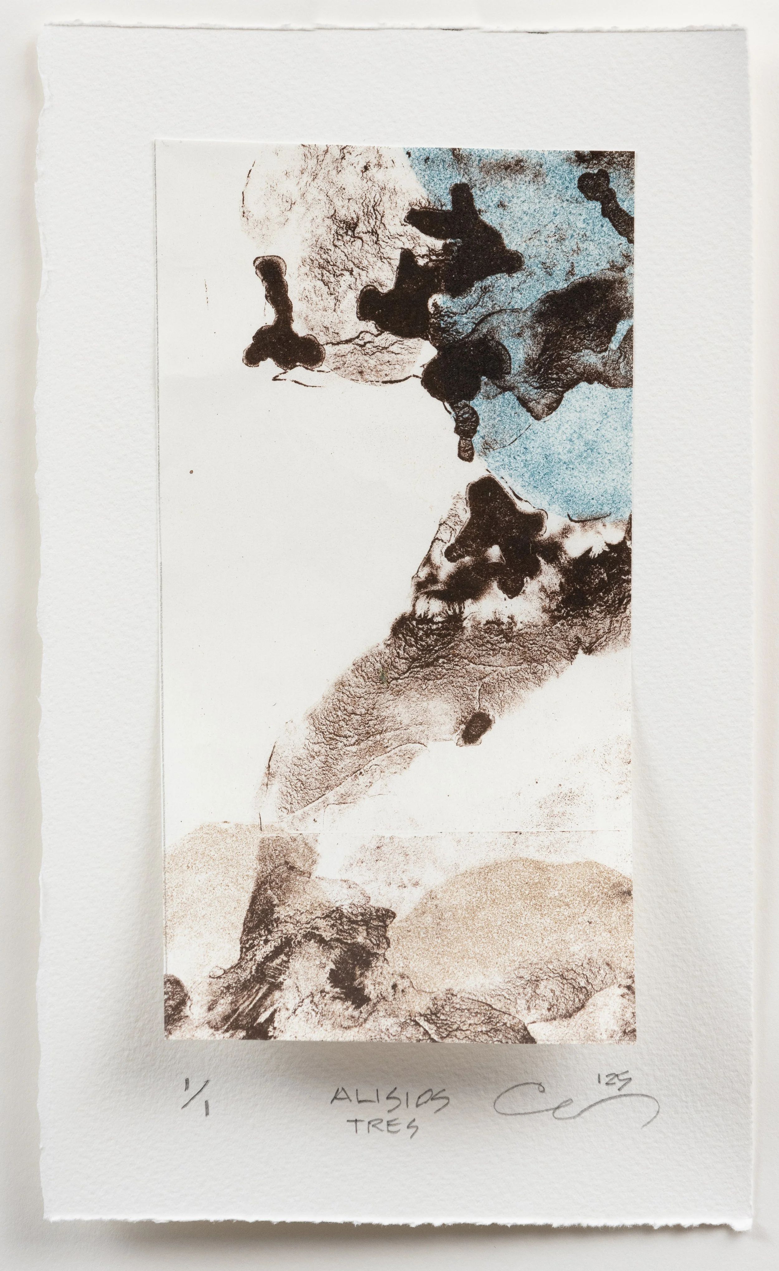 Alisios Tres / 2025 Photolitho with Carburundum Collagraph Partial Plate (10" X 6")